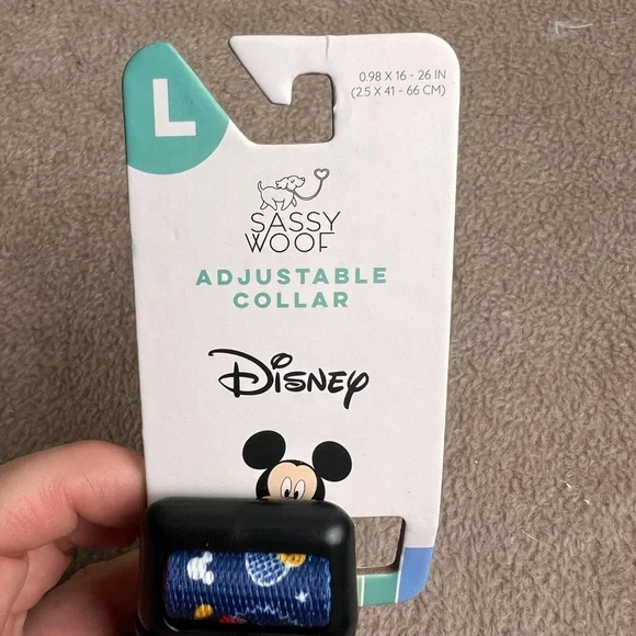 Sassy Woof Disney Mickey Mouse Navy Blue Dog Collar Large - Picture 2 of 3
